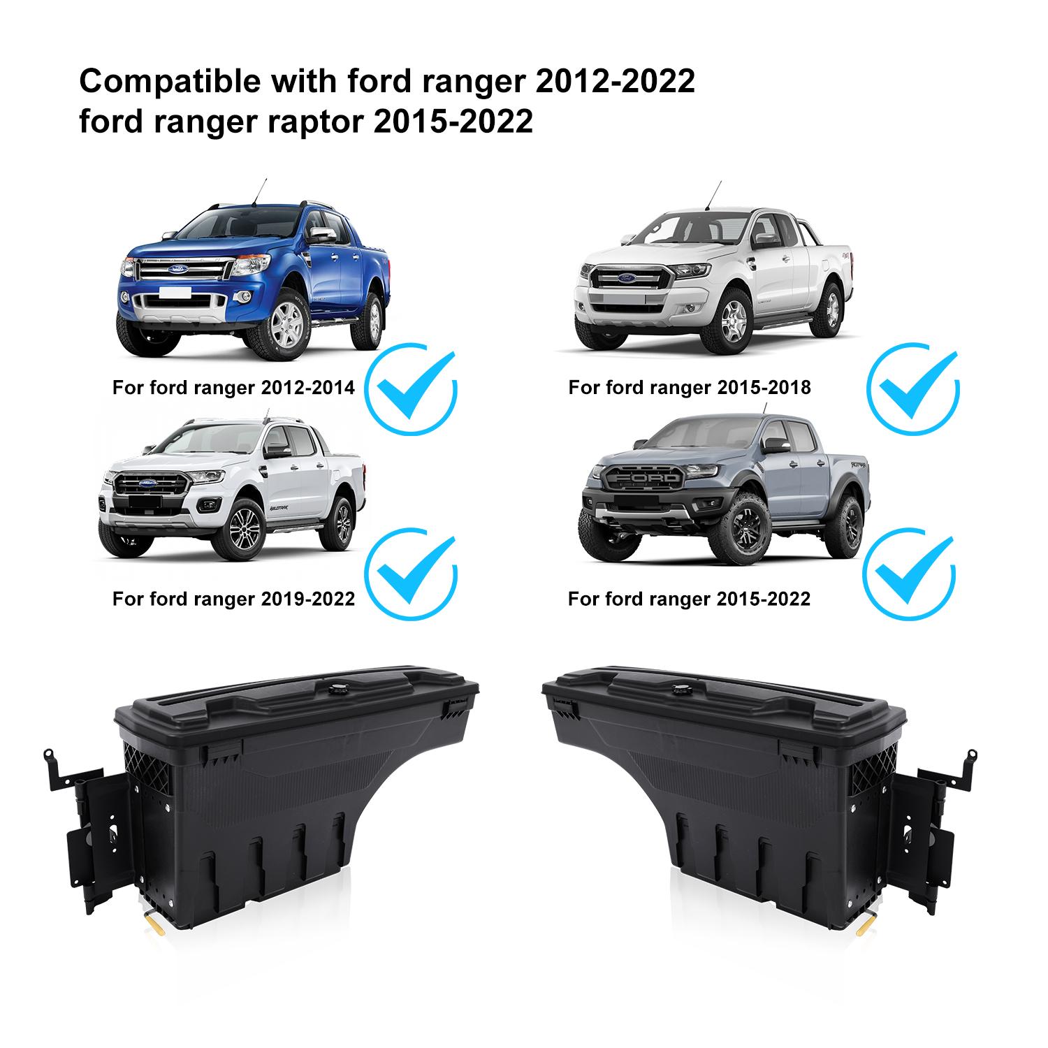 

2PCS/SET Truck Bed Toolbox Lockable Storage Box Case Tool Box for Ford Ranger T6 T7 T8 2012-2025 Wildtrak XL XLS XLT Limited