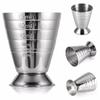 1PCS Measuring Cup Cocktail Shaker Stainless Steel Liquid Mini Espresso Shot Glass Silver Bar Kitchen Accessories