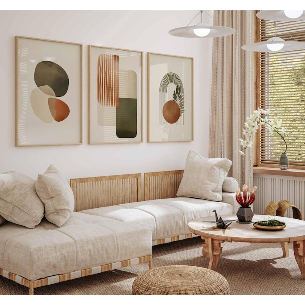 Boho Abstract Art Prints Set of 3 Printable Minimalist Abstract Neutral Prints Modern Wall Decor Bauhaus Poster Gallery Prints