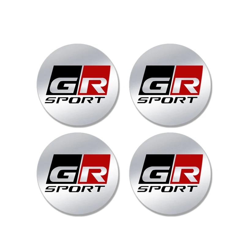 

Aluminum 4PC 56mm GR SPORT Logo Badge Car Wheel Center Hub Caps Emblem Stickers For Toyota Corolla C-HR Yaris RAV4 Avensis Prado