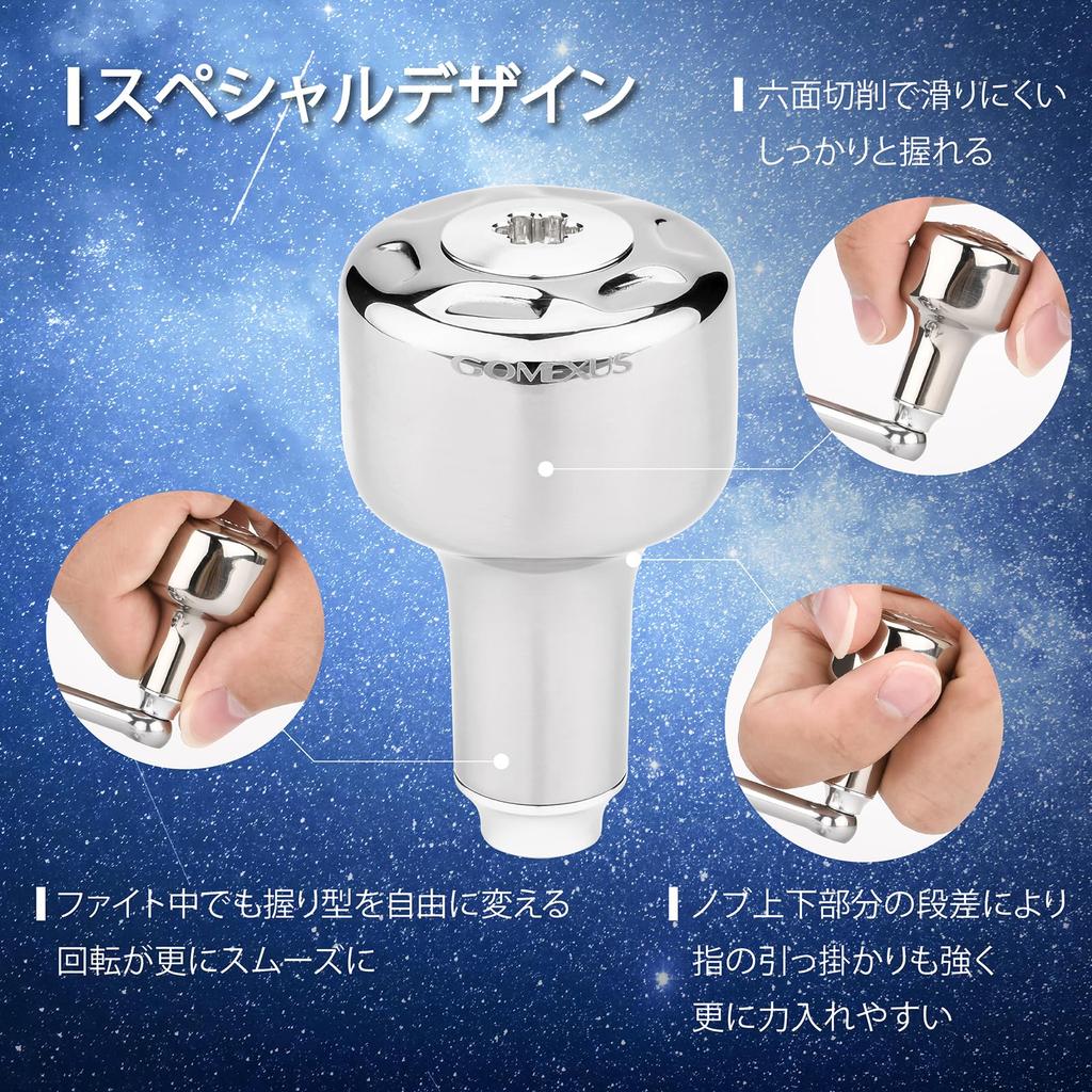 Gomexus T27 Reel Handle Knob Titanium 30mm Daiwa Type S Shimano Type A Handle Replacement Spinning Reel Baitcasting Reel Compatible Sea Fishing Light