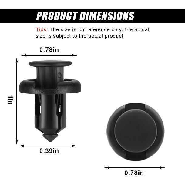 ZIMISI Front Bumper Push-Type Retainer Clips, Nylon Fenders Liner Clamp Replacement, 10mm Automotive Push Pin Screws for Honda CR-V Accord Civic