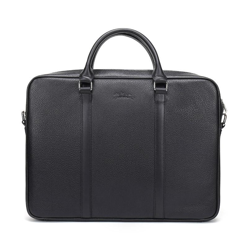 New LONGCHAMP Le Foulonné Cow Leather Laptop Bag, Briefcase, One Shoulder Handbag Regular Men's Black 2121021047