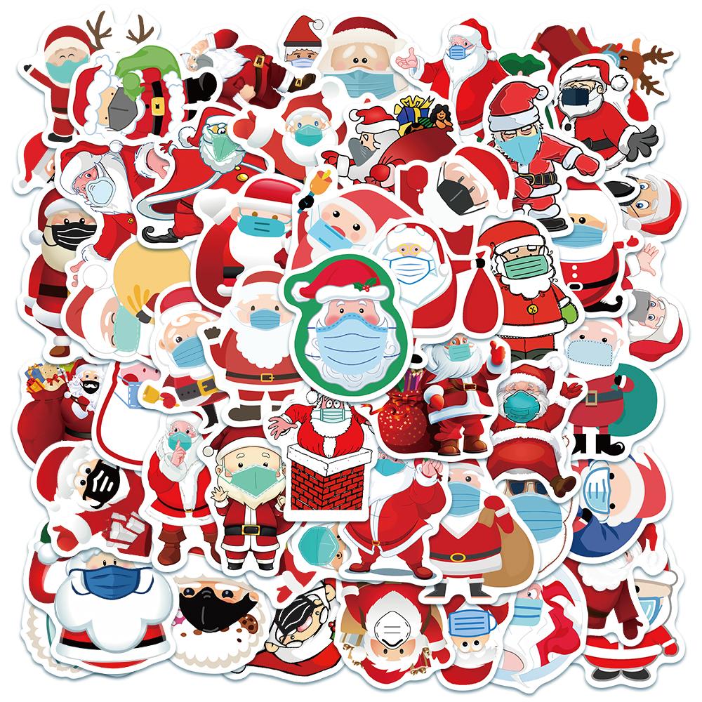 Mix Christmas Santa Claus Xmas Stickers Skateboard Cars Guitar Helmet Luggage Laptop Graffiti Stickers Kids Christmas Gifts