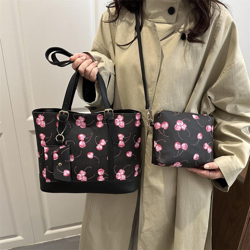 European and American fashion three-piece women's bag new simple and versatile travel one-shoulder crossbody handbag lightweight tote bag