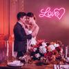 Love Heart Dimmable Neon Sign for Wall Decor, Kids Room, Wedding & Party, Gift for Valentine‘s Day, Girlfriend, Birthday