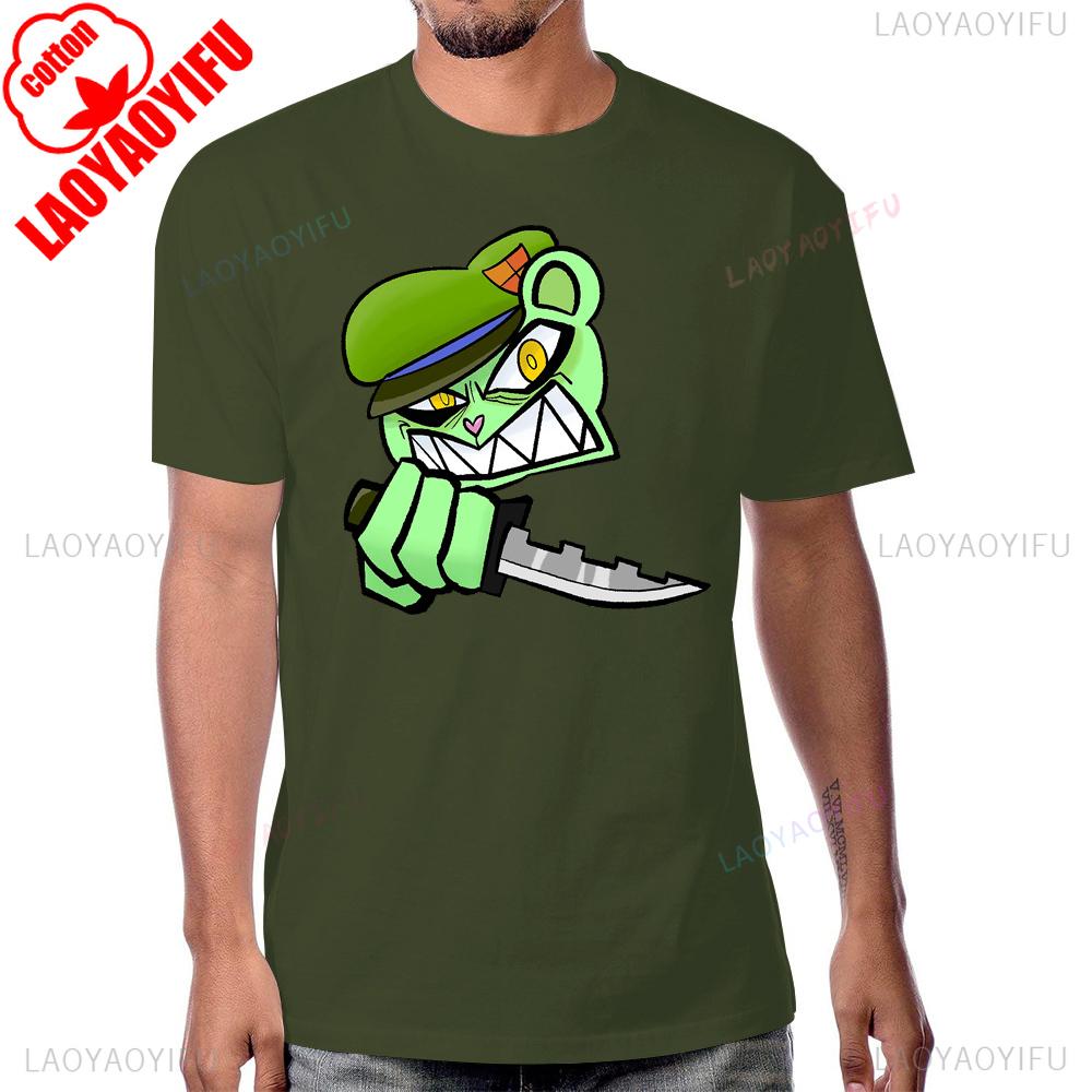 Hot Sale Happy Tree Friends Anime Printed Cool Tshirt 90s Cartoon Black Humor Graphic Short Sleeve Summer Style Cotton Tshirt
