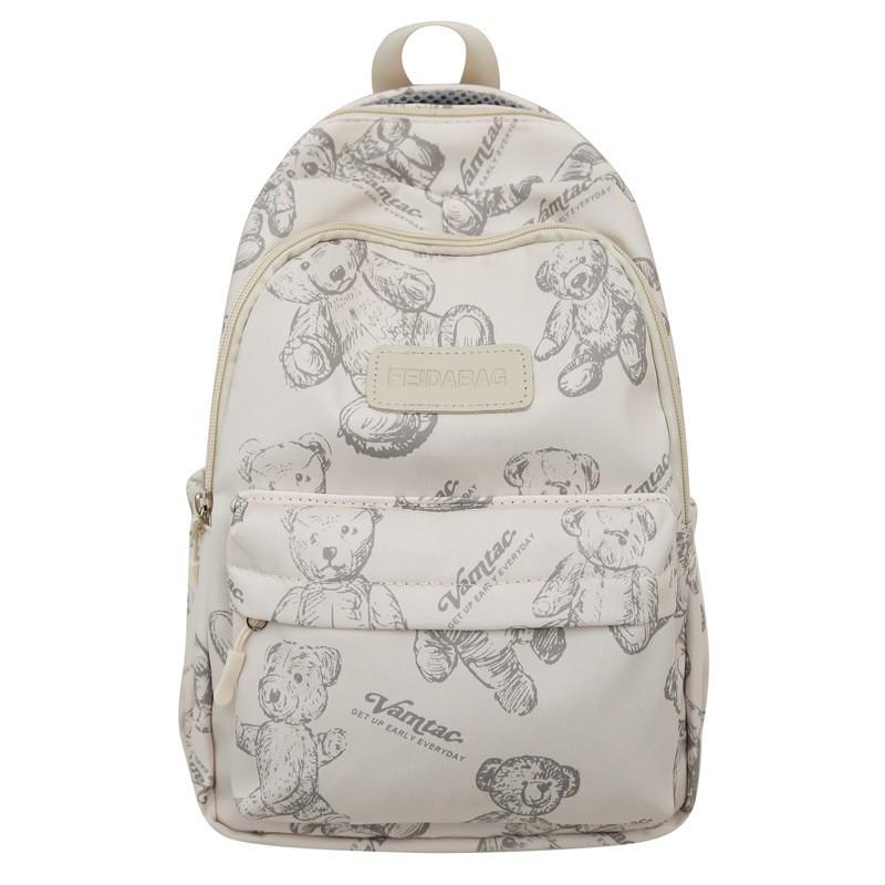 High-face Value Small Fresh Backpack Girls Light Large Capacity Junior High School Students Schoolbag Bear Casual