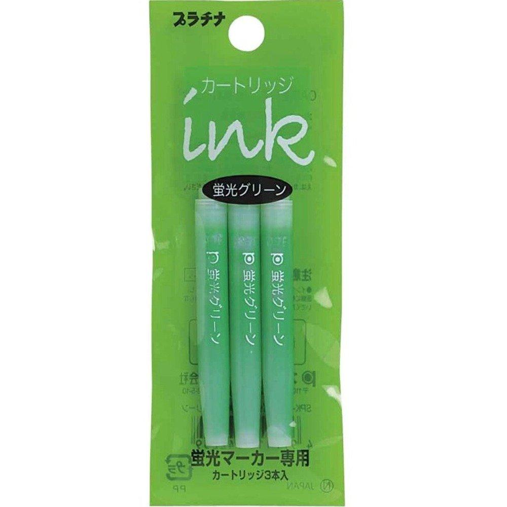 

Platinum Preppy Fluorescent Marker Green Cartridge Ink 4231909 3-Pack