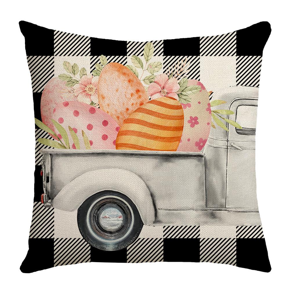 

Easter Festive Atmosphere Bunny Letter Print Pillow Case Home Decoration Sofa Cushion Cushion 45 * 45Cm (excluding pillow core)