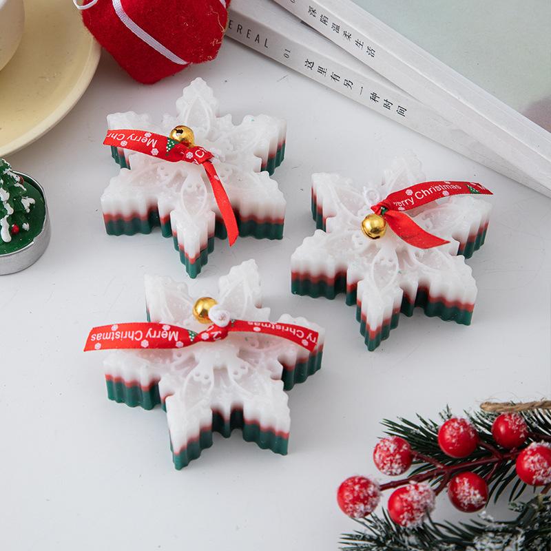 Christmas Snowflake Scented Candle Creative Style Scented Candle Souvenir Home Ornament Gift
