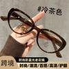 Anti-blue reading glasses fashionable cat eye minimalist style plain face thin in the elderly single light reading glasses