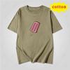Summer Fresh Color Popsicle Handpainted Pattern Loose Casual Round Neck Short Sleeved Top