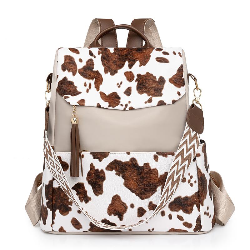 

Женская дорожная сумка с принтом, рюкзак, рюкзак большой вместимости, многофункциональная сумка через плечо бежевый/коричневый