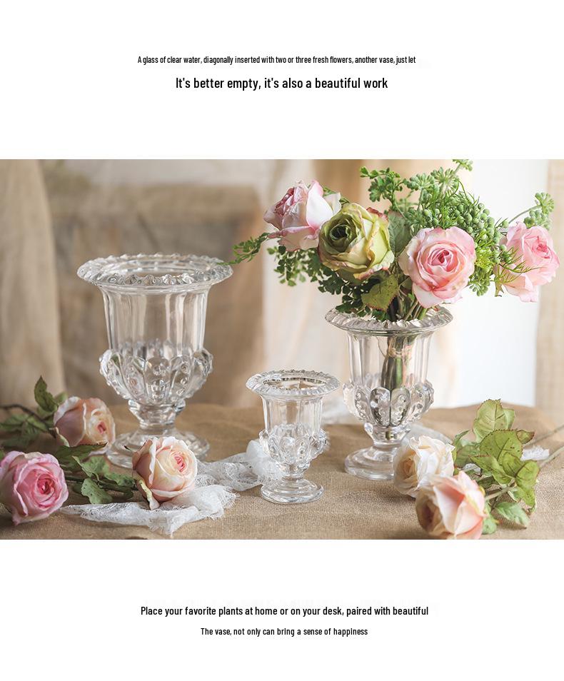 Hochwertige transparente Glasvase für elegante Heimdekoration und frische Blumenarrangements