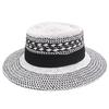 Summer Straw Hat Female British Style Color Matching Concave Top Hand-woven Travel Big Brim Sun Hat Chic High-end Top Hat