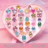 Kids' Faux Diamond Crystal Cartoon Gem Ring Set - Kindergarten Gift