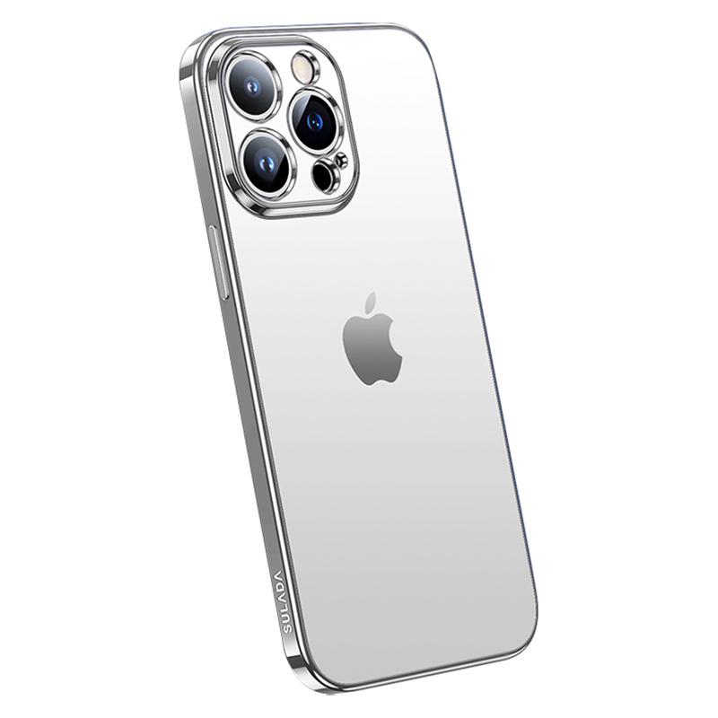 

Protective TPU Case for iPhone 15 Pro Electroplating Anti-Scratch Phone Cover AG Matte Phone Case Silver