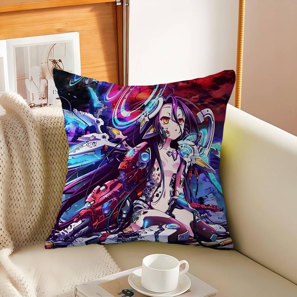 NO G-GAME NO LIFE Shiro Pillowcase Toon Gift Cushion Cover Bedroom Home Sofa Chair Seat Decor Pillow Case