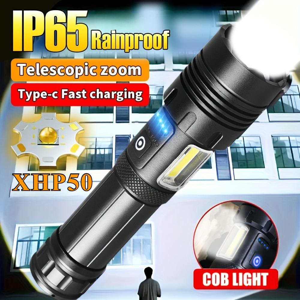 Strong flashlight emergency charging outdoor camping Type-C charging telescopic focusing high brightness long-range shooting
