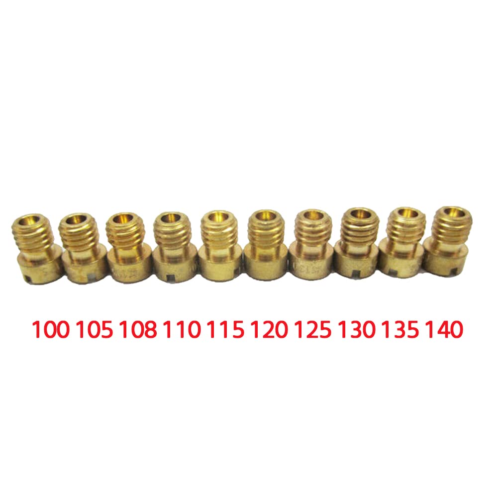 BYSL 10 Pcs Carburetor Main Jet Kit & 10 Pcs Slow/Pilot Jet PWK Keihin CVK PWM KSR Bi-Carburetor, 500293848