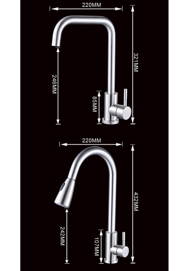 Stainless Steel Kitchen Faucet with Rotating Vegetable Wash Basin
