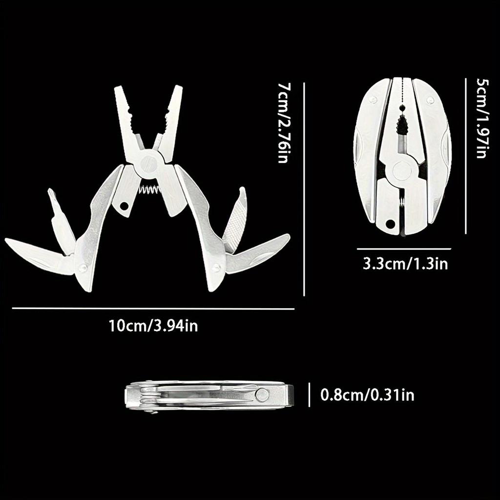 Cacciavite portachiavi multiuso compatto, pinze pieghevoli in acciaio inossidabile per riparazioni rapide, mini utensile portatile per uso esterno e progetti fai da te