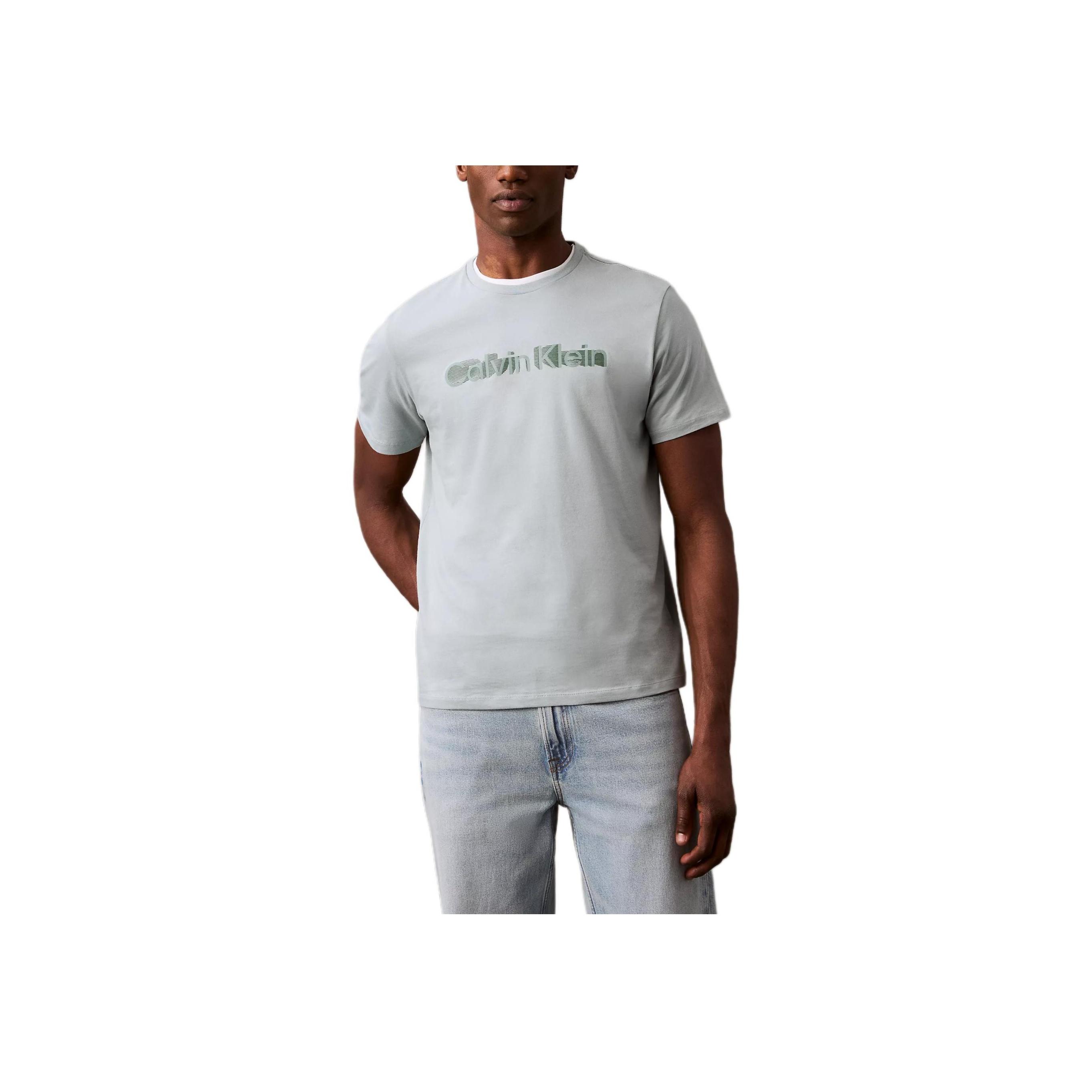 

Calvin Klein Удобная мягкая дышащая футболка с круглым вырезом и коротким рукавом для мужчин светло-зеленого цвета 40EC827-020 S