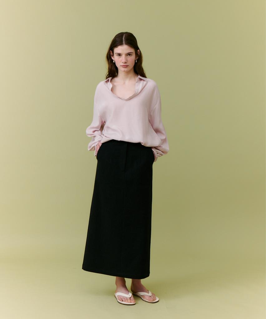 Deolil Cotton Long Skirt_Black