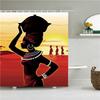 African Style Portrait National Style Bathroom Shower Curtains Frabic Waterproof Polyester Bath Curtain With Hooks