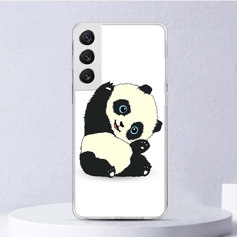 Kreslený Roztomilý Panda Medvěd Měkký Kryt Pro Samsung Galaxy S22 S21 Ultra S20 FE S10 Plus Kryt na Telefon S9 S8 + S10E S7 Edge S6 Funda Coq