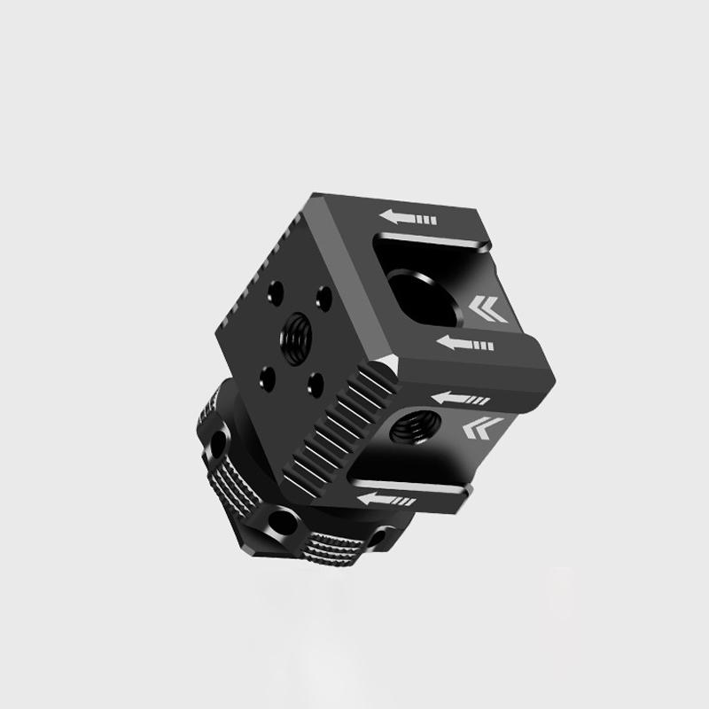 Triple Cold Shoe Mount Adapter 1/4 Arri Hole Hot Shoe Monitor Base Mic Fill Light Bracket Holder for SLR Camera Cage Accessories