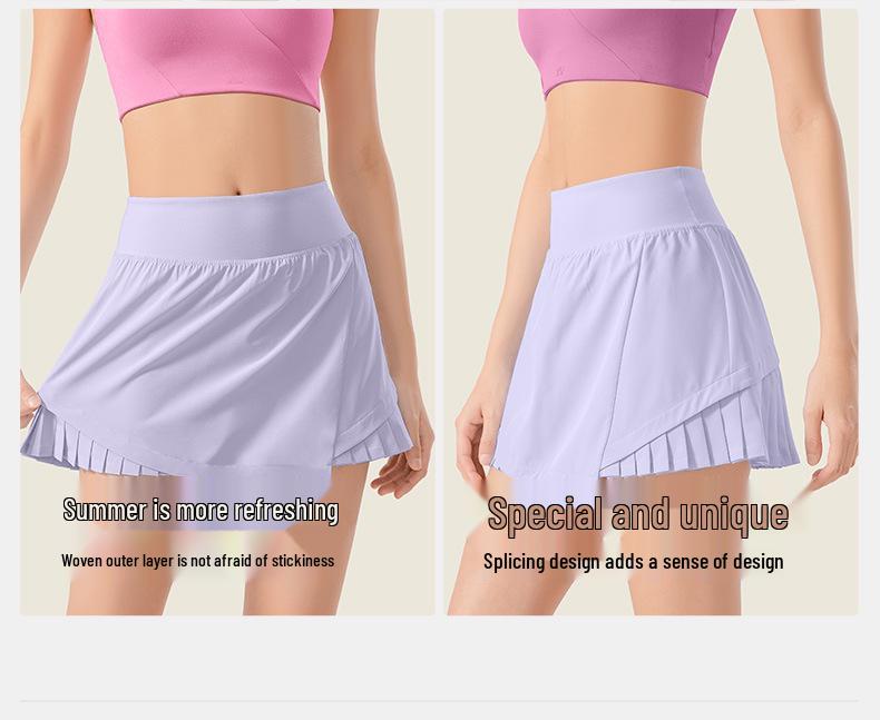 Women's Quick-Dry Elastic Sports Shorts Skirt for Yoga & Dance