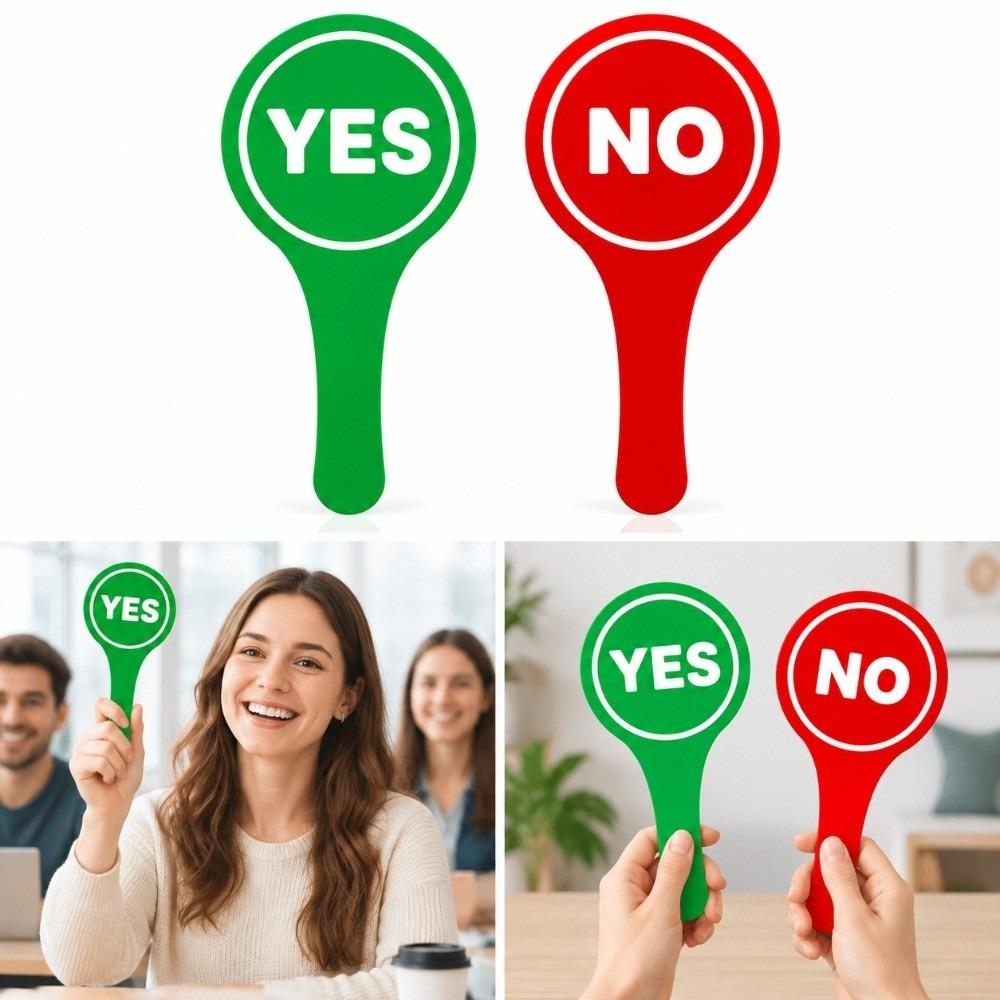 Double-Sided YES/NO Answer Paddle Quick Feedback Feedback Signal Cards Response Paddle
