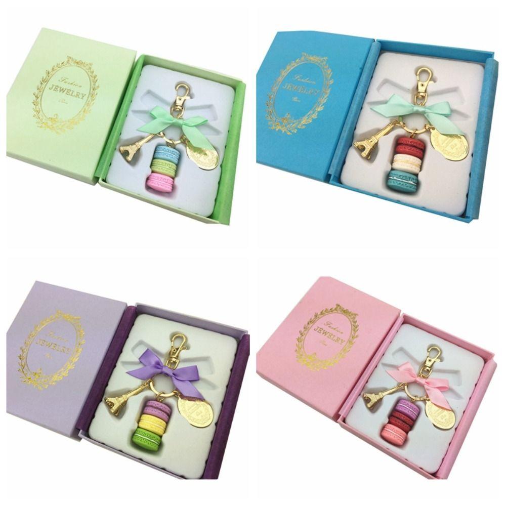 Bag Charm Macaron Cake Pendant Zinc Zinc Alloy Bowknot Macaron Key Ring  Purse Handbag