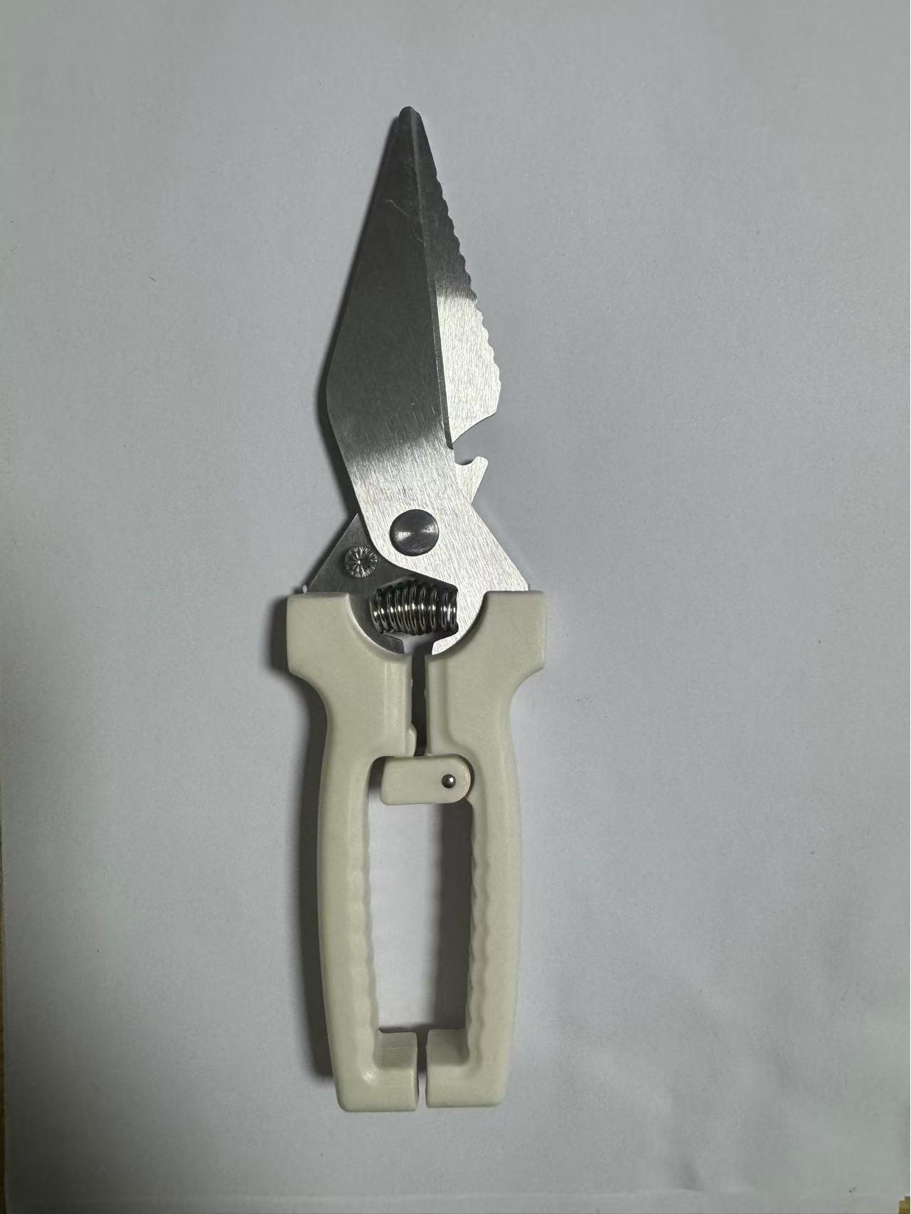 Прочные кухонные ножницы для птицы, рыбы и овощей - Нержавеющая сталь, Большая головка, Многофункциональные.