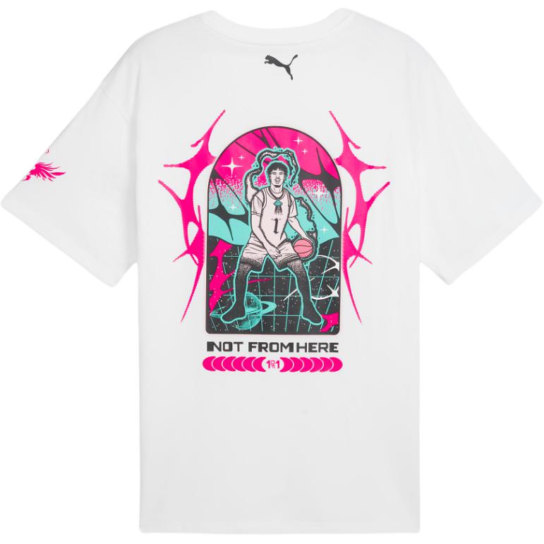 Puma Melo Miami Tee Fashion Comfortable Soft Short Sleeve T-Shirt Men Tops White 62779401