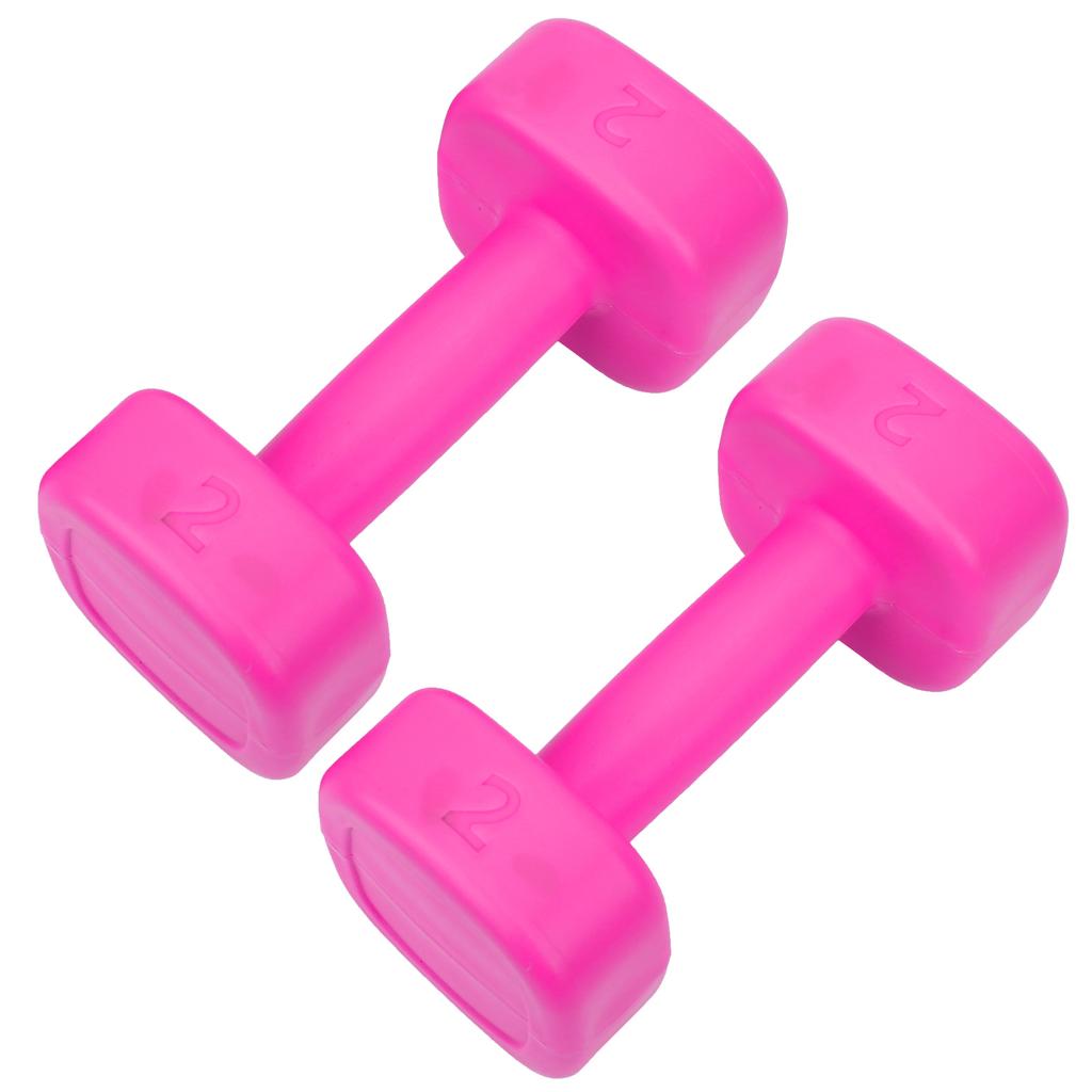 2 buc Gantere 4lb Fitness Haltere Culturism Yoga Sport Echipament Pierdere în Greutate Roșu Roz