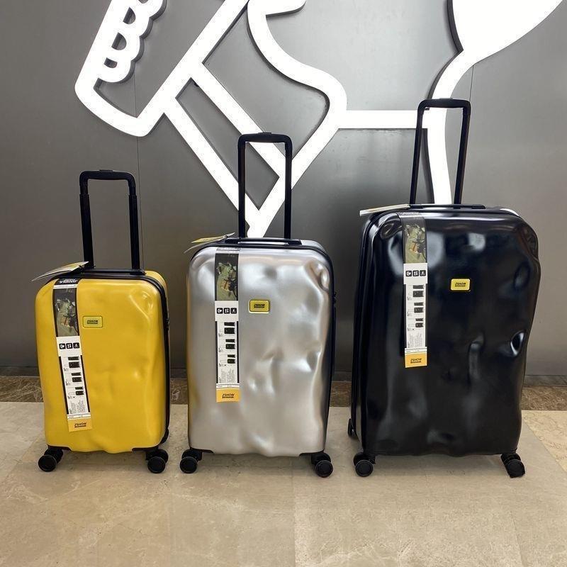Durable Universal Wheel Trolley Suitcase with Trendy Concave-Convex Design