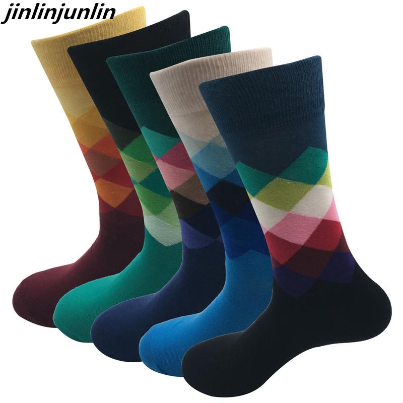 Cotton Casual High-quality Men's and Girls' Socks, Colored Clothes for Girls' Socks (5 Pairs Per Batch) Without Gift Box