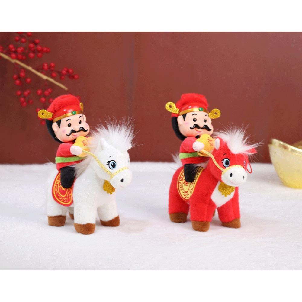 Festive vinyl God of Wealth riding doll New Year's zodiac horse year mascot horse success New Year's ornament