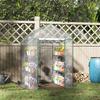 Walk-In Greenhouse Tomato House Cold Frame, 6 Shelves, Steel and PVC, 143 x 143 x 195 cm