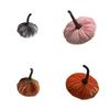 Luxurious Blue Velvet Pumpkin Plush Throw Pillows For Elegant Halloween Decor