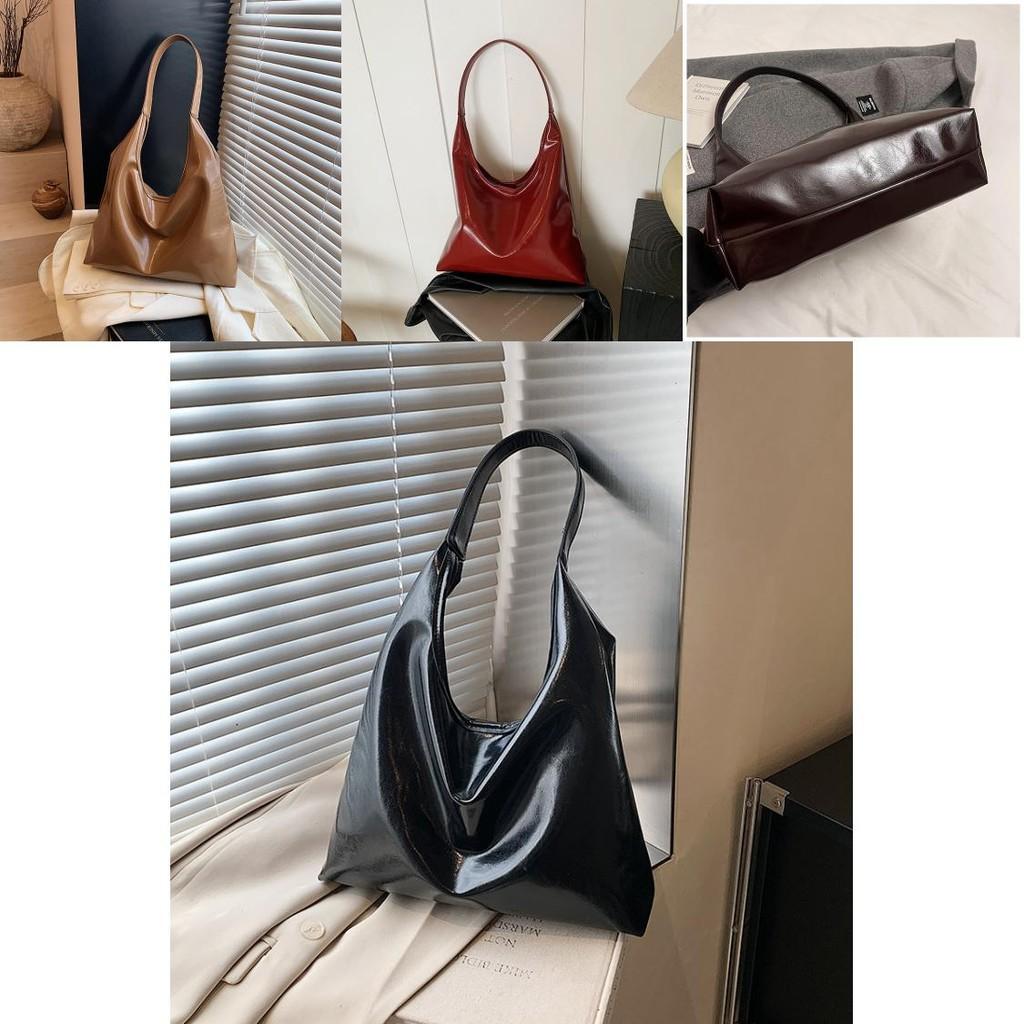 Modische Eimtasche mit großer Kapazität für Damen Stilvolle einfarbige Tragetasche