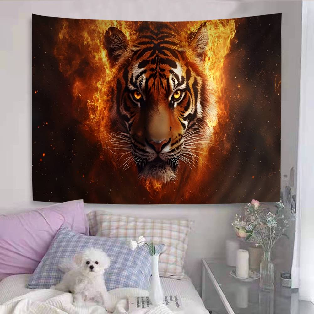 Tiger Pattern Anime Tapestry Indian Buddha Wall Decoration Witchcraft Bohemian Hippie Wall Hanging Sheets