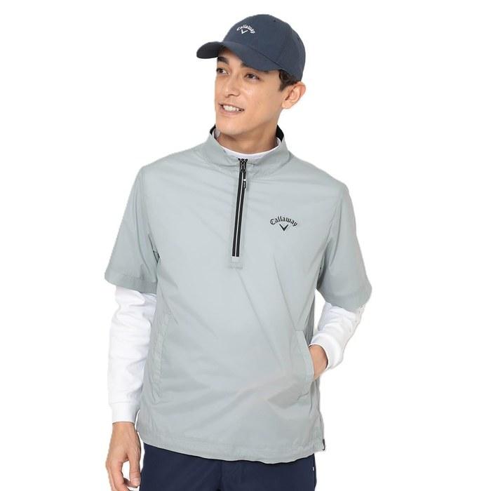 Callaway Half-Sleeve Blazer Water-Repellent Stretch Mesh Lined Half-Zip Golf C25216100 Men s 1020_Gray L