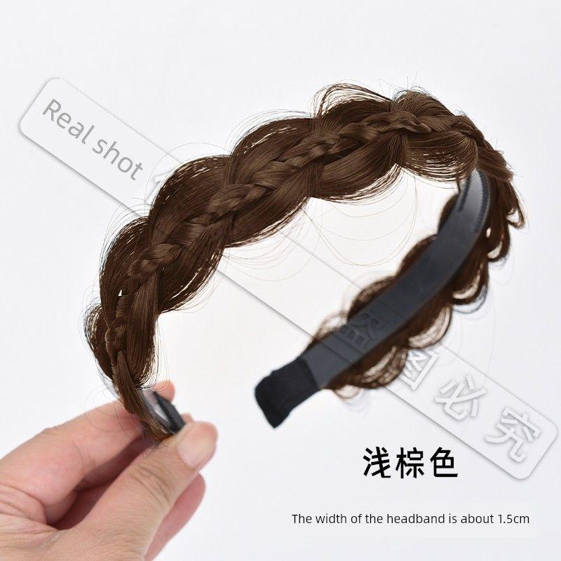 Wig Hair Hoop Female Qianjin Princess High Skull Top Twist Braid Braided Hair Headband Fluffy Artificial Hair Updo Gadget Headdress