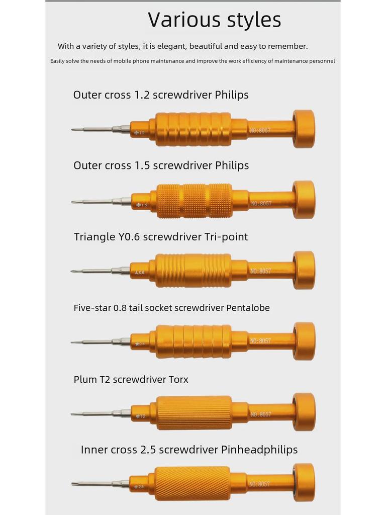 Magnetic Adsorption Steel Cannon Screwdriver Set for Apple & Android Repair