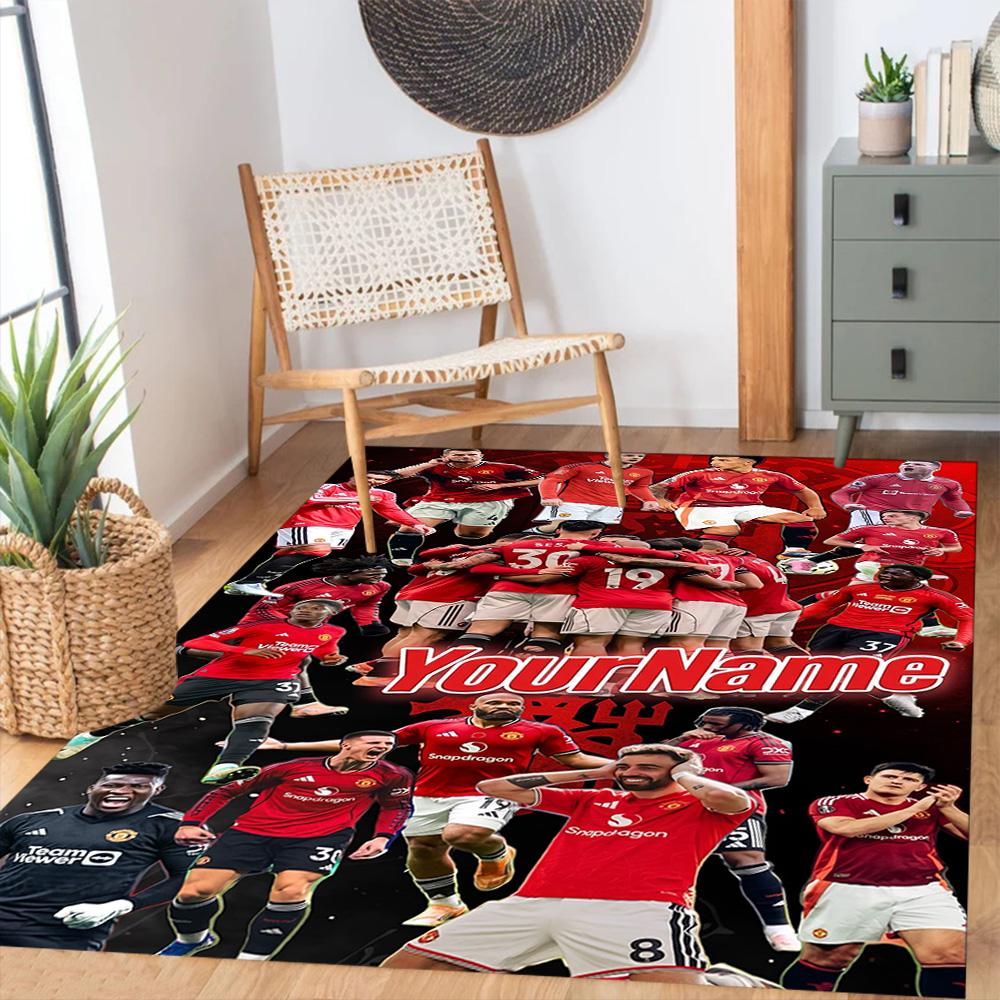 Manchester Customized Name Carpet Design for Foyer Decorate room Outdoor Balcony Antislip Carpet Anime Office Decor Best for Christmas