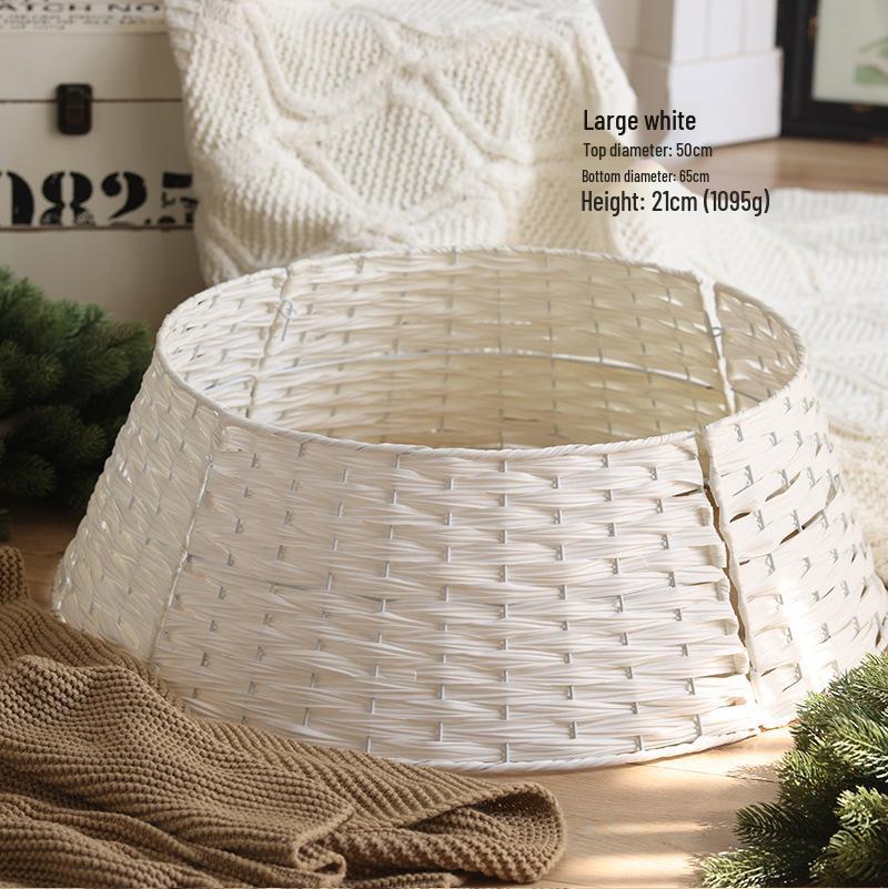 Christmas Tree Base Decorations: Skirt & Basket Set